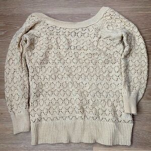 American Eagle Outfitters Cream Low Back Sweater
